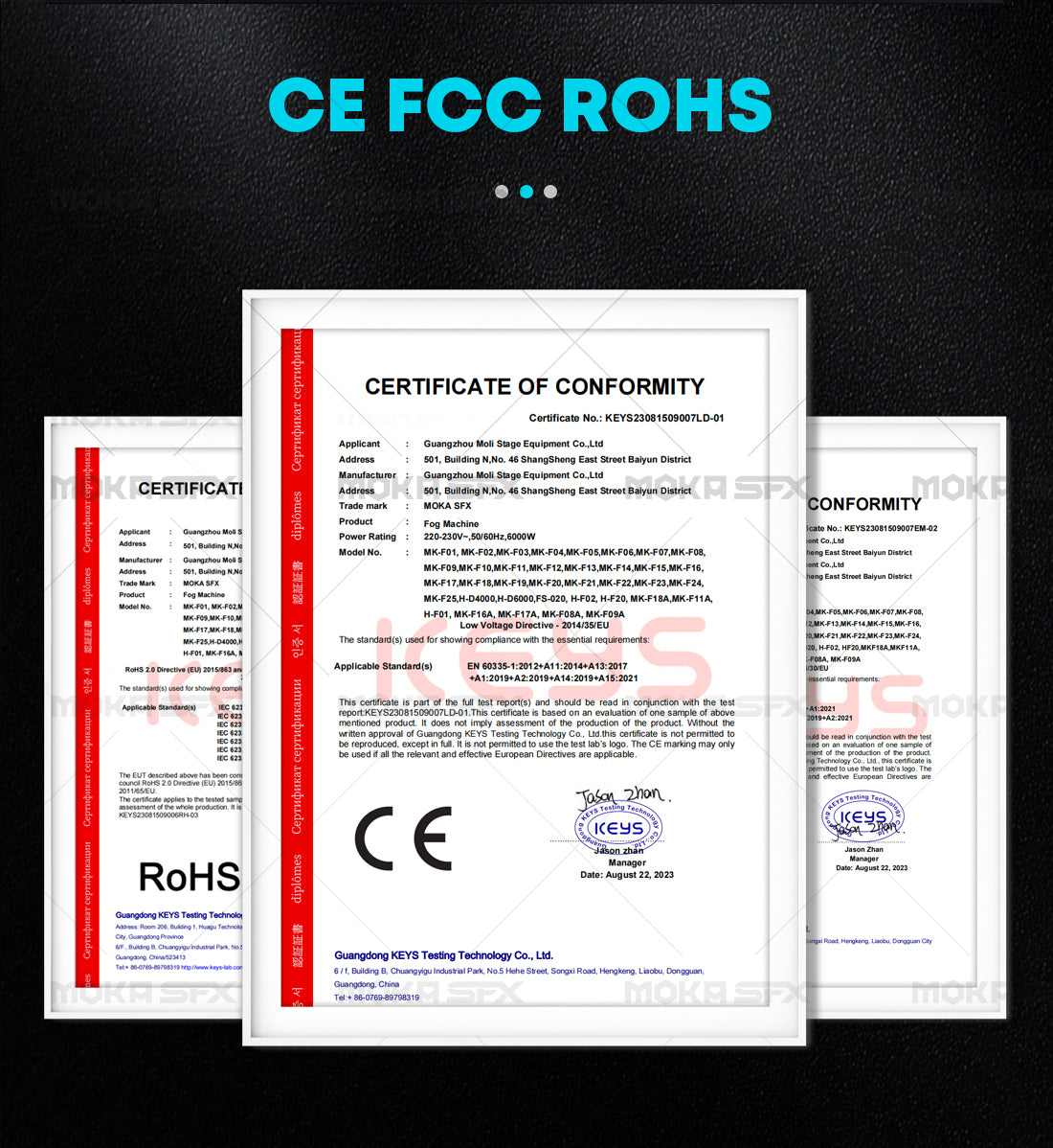 MOKA SFX MK-F23 Silent Fog Machine 1200W Professional Fog Machine with Flight Case