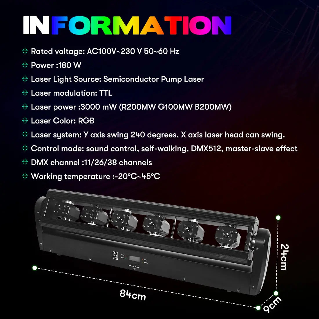 MOKA SFX MK-LS06 6-eye Swing Laser Light Projector MOKA SFX