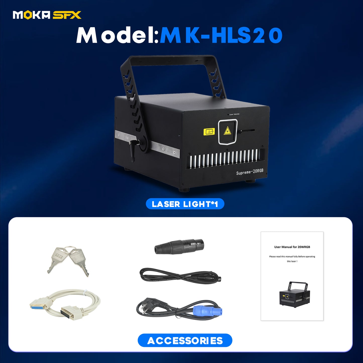 MOKA SFX MK-HLS20 Full-color Animated Laser Light 20W