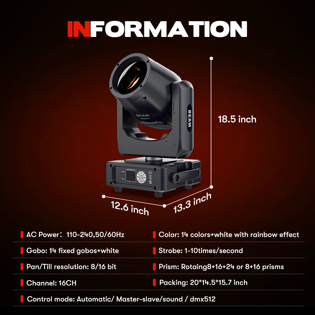 MOKA SFX EPR MINI 230 7R Moving Beam Head 230W Sharpy Light