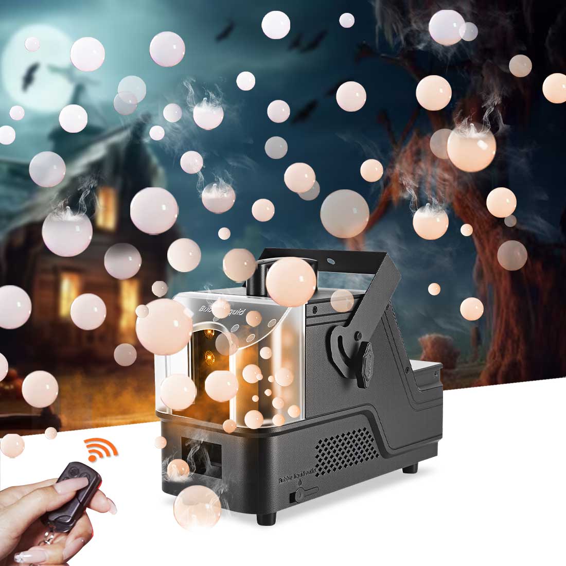 moco mocoページ MOKA SFX 3-in-1 Bubble Fog Machine with RGB LED Lights 400W