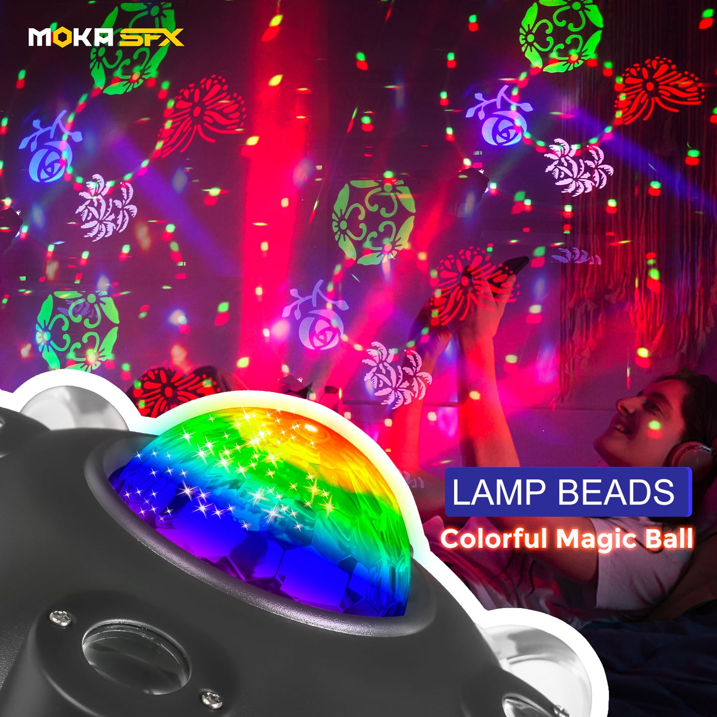 MOKA SFX MK-LF04 100W DJ Laser Beam Light Disco Ball Strobe Stage Lighting Moving Head LED RGB Control DMX Show Events