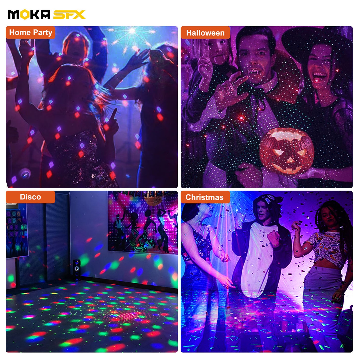 MOKA SFX MK-LF04 100W DJ Laser Beam Light Disco Ball Strobe Stage Lighting Moving Head LED RGB Control DMX Show Events