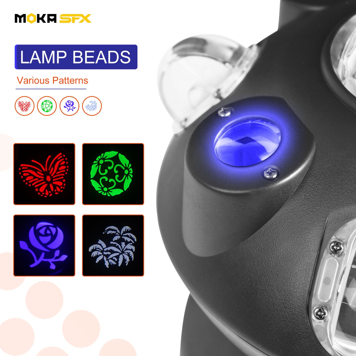 MOKA SFX MK-LF04 100W DJ Laser Beam Light Disco Ball Strobe Stage Lighting Moving Head LED RGB Control DMX Show Events