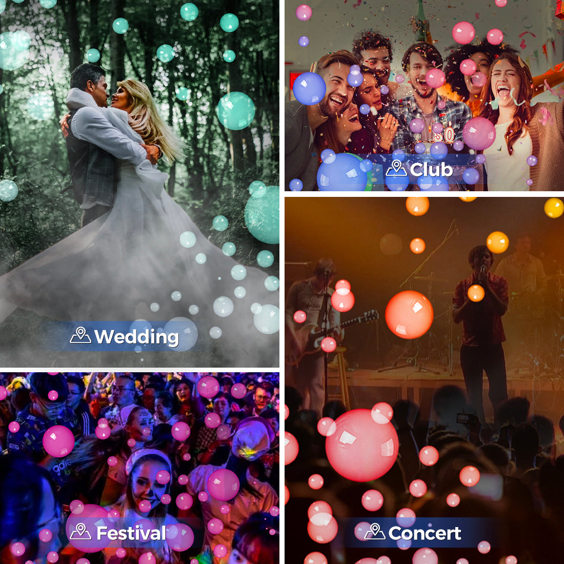 MOKA SFX MK-B12 4-Wheel LED Smoke Bubble Machine Metal Body