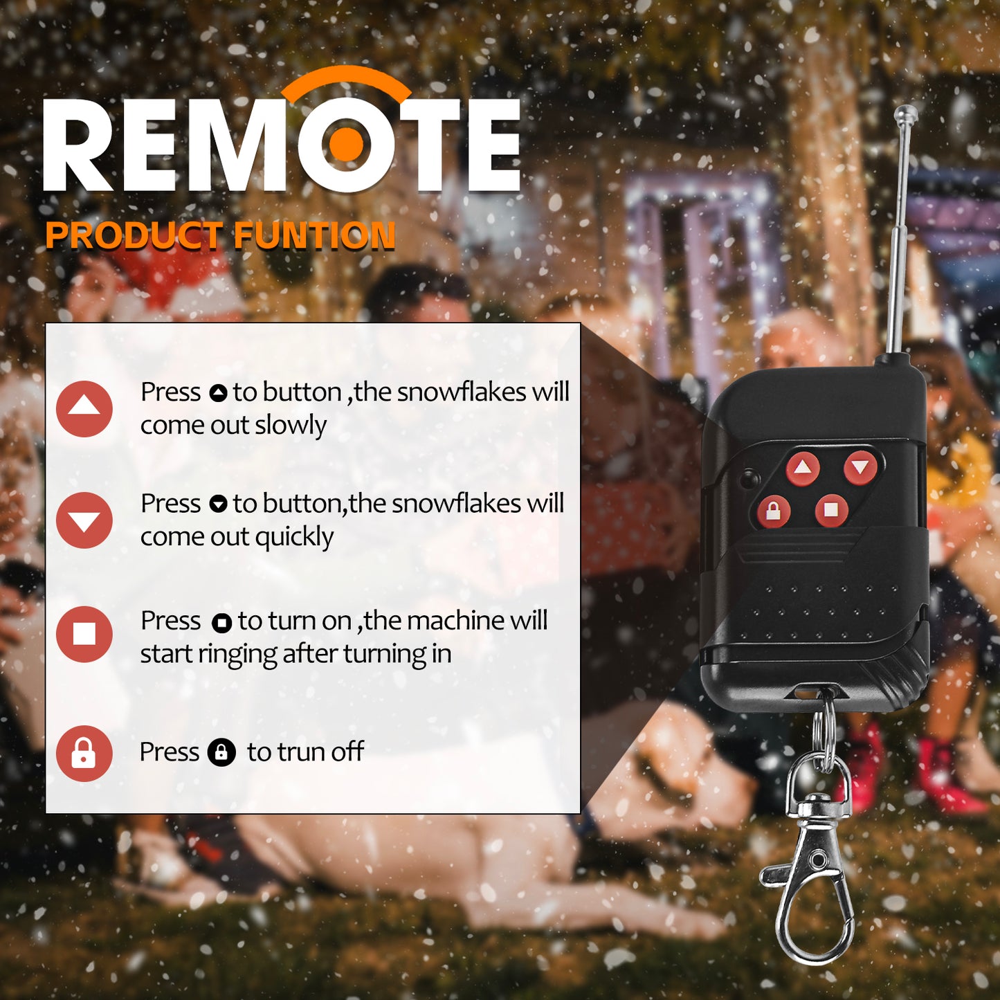 MOKA SFX MK-S02 1500W Remote Control Snow Mchine