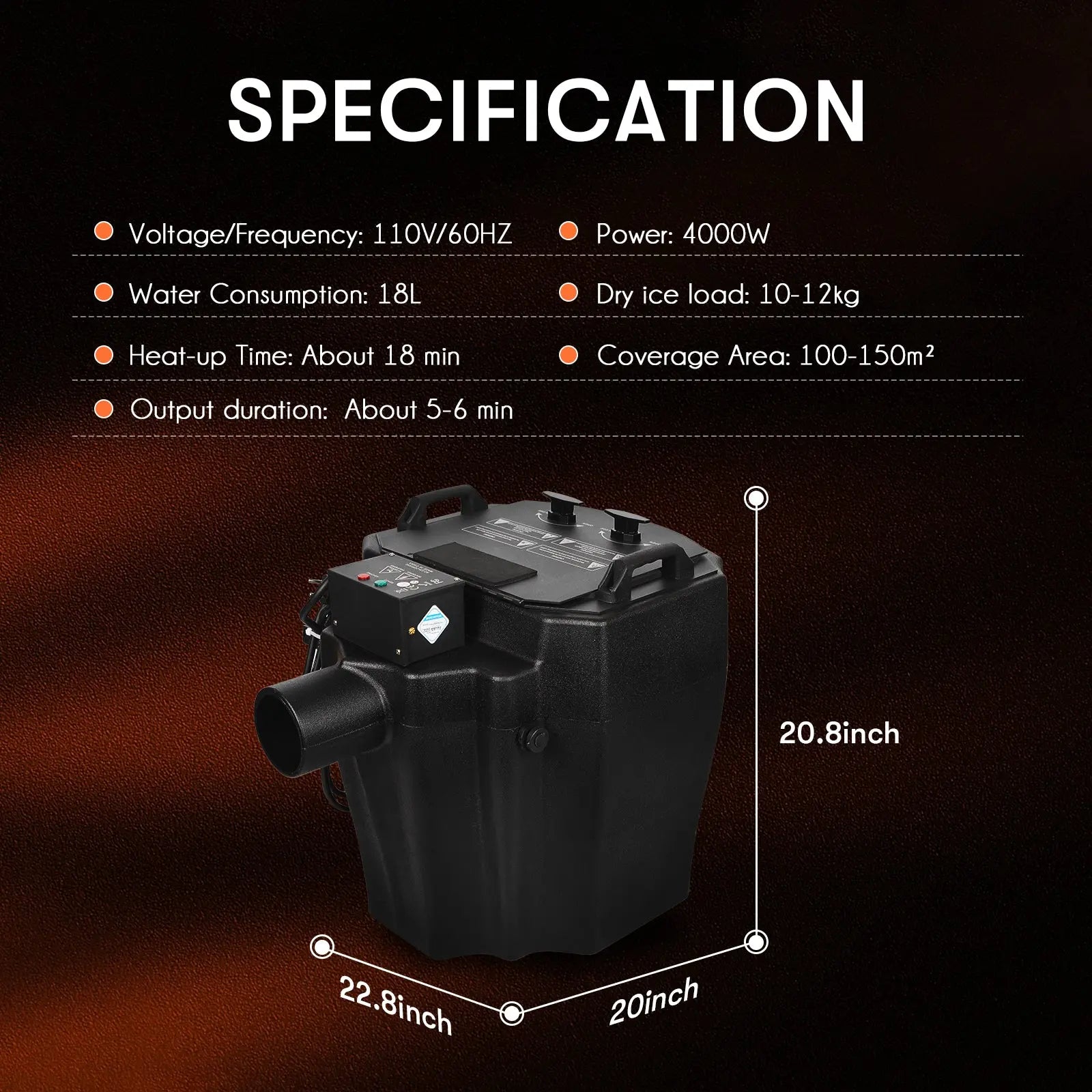 MOKA SFX MK-F12 6000W High Power Dry Ice Low Lying Fog Machine MOKA SFX