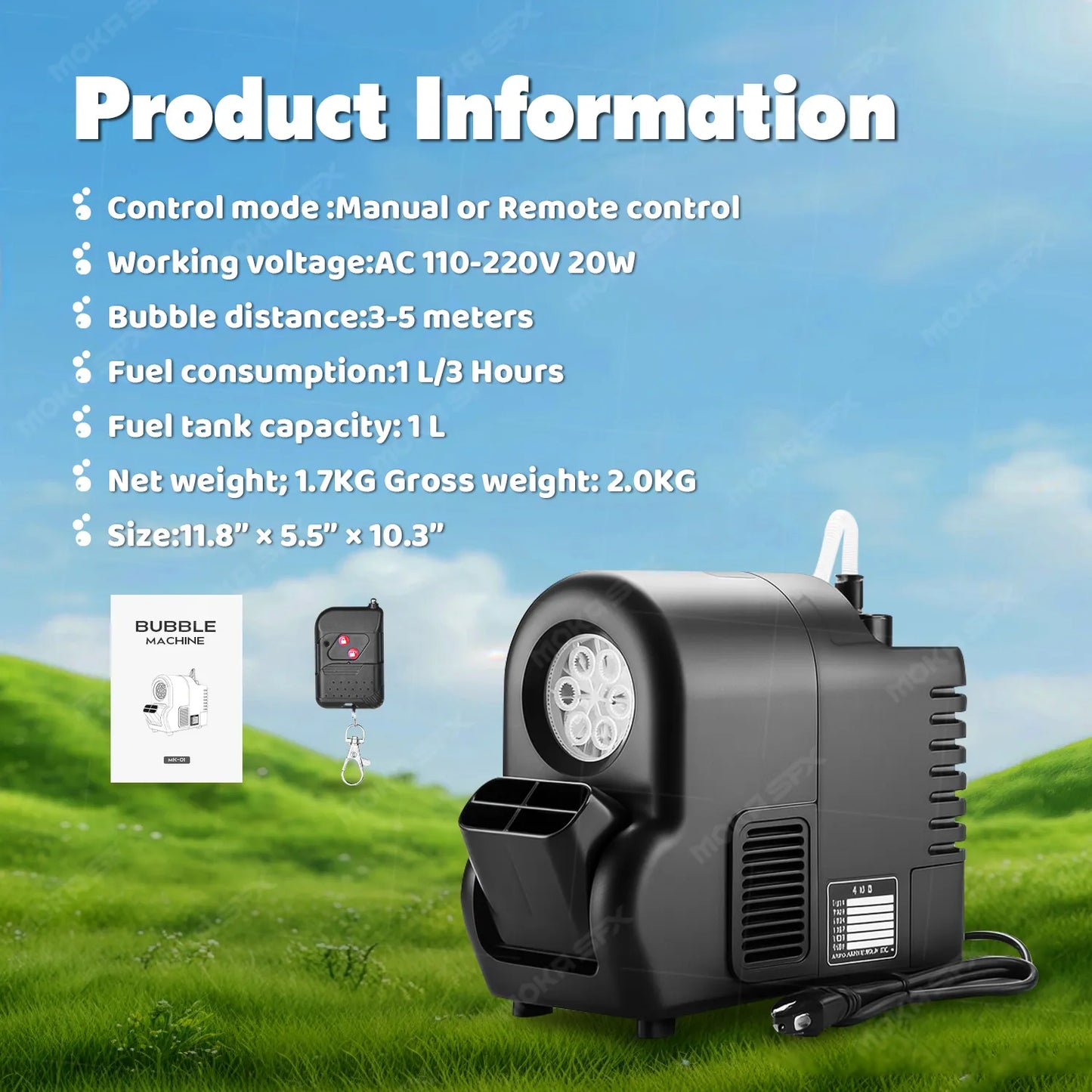 New 6 Hole Bubble Machine One-click Start Portable Bubble Maker