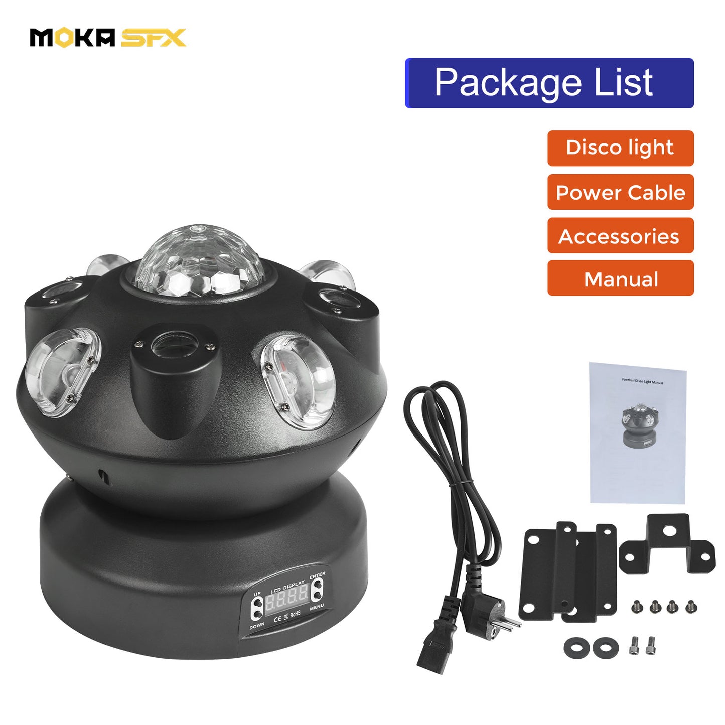 MOKA SFX MK-LF04 100W DJ Laser Beam Light Disco Ball Strobe Stage Lighting Moving Head LED RGB Control DMX Show Events