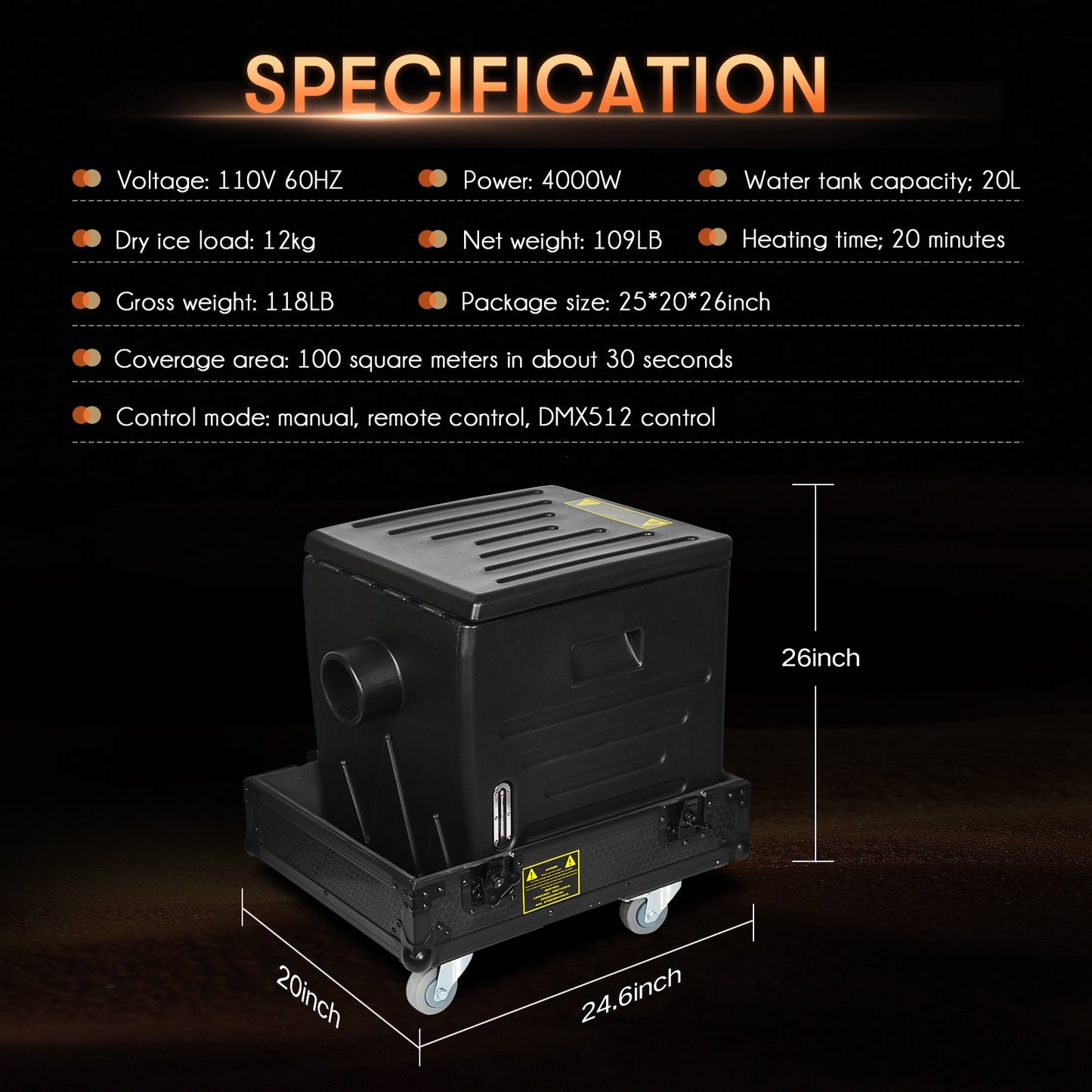MOKA SFX H-D4000 MINI DMX Dry Ice Fog Machine
