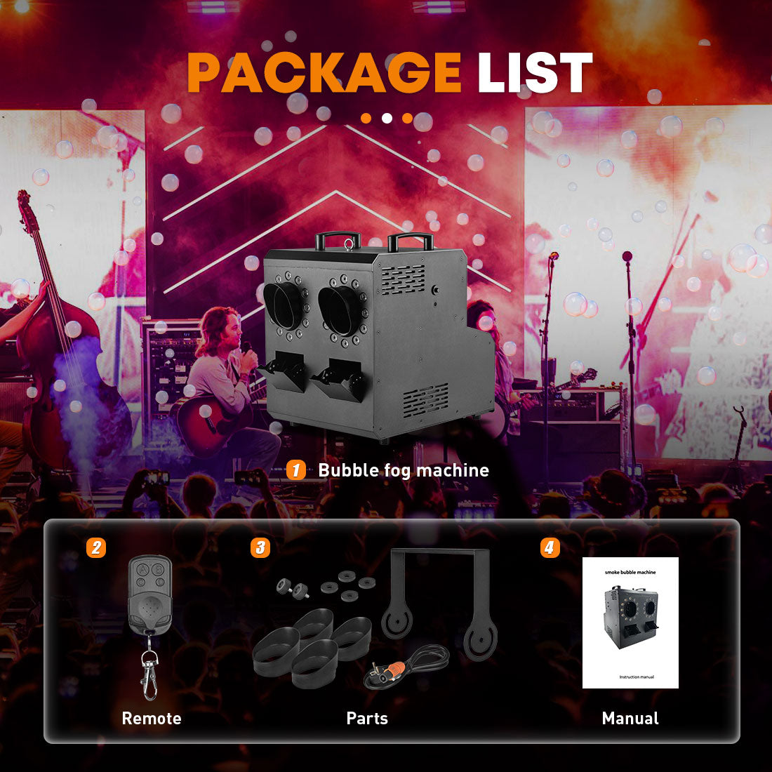 MOKA SFX MK-B13A LED Waterproof Double Head Bubble Fog Machine Plastic Body