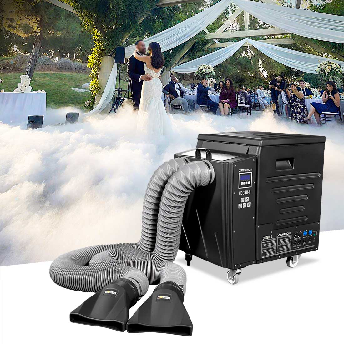 MOKA SFX H-D6000 Dmx/Remote Dry Ice Fog Machine Dual Output 6000W