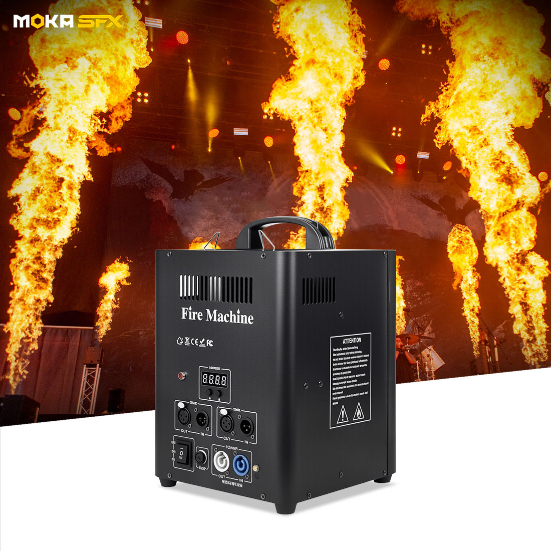 MOKA SFX H-E02 2-Head Single Shot Powerful Flame Machine