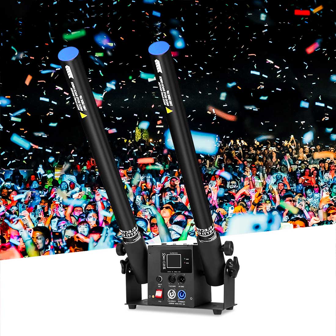 MOKA SFX MK-CN03 2-Head Electric Confetti Cannons Machine - MOKA