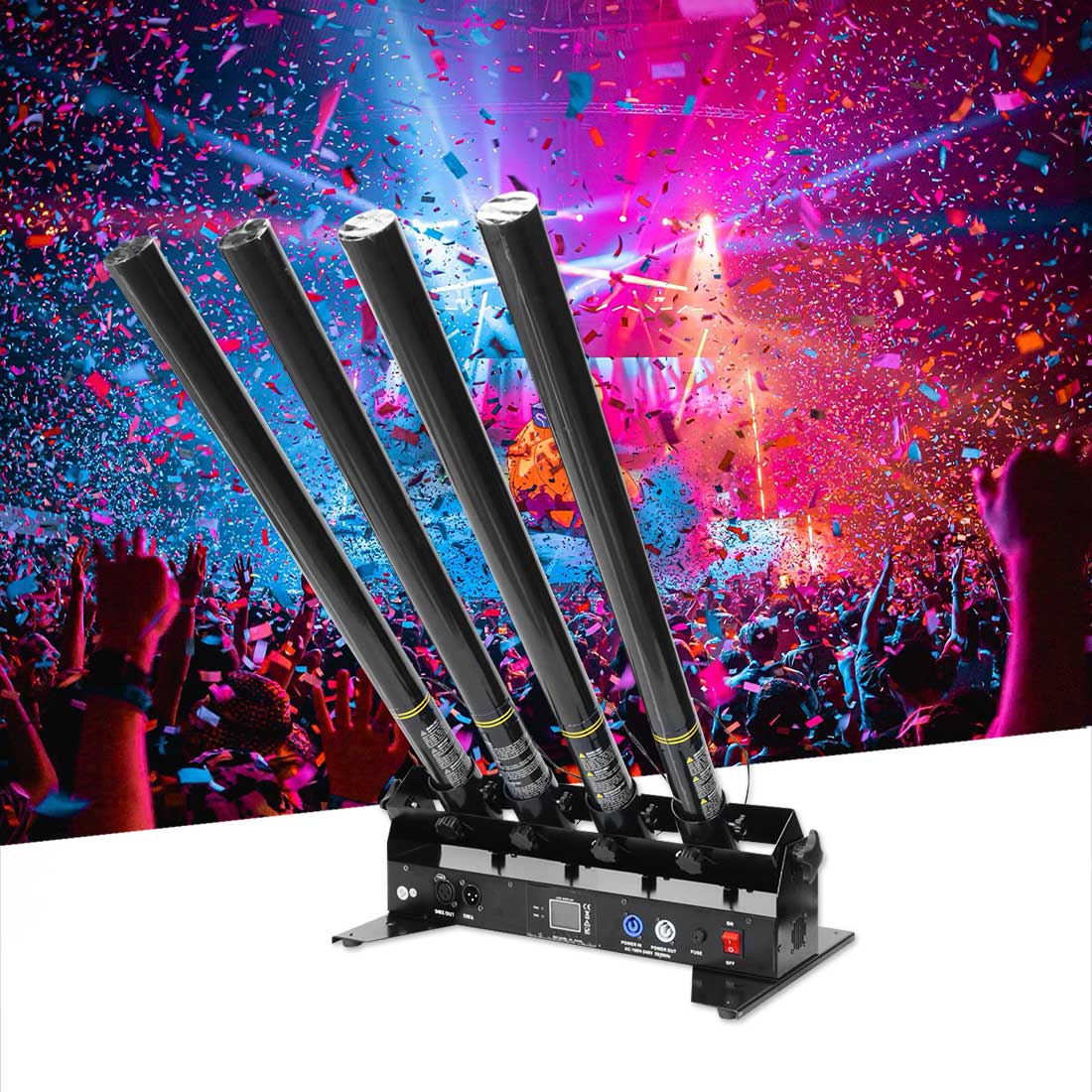 MOKA SFX MK-CN04 4-Head Confetti Launcher Machine - MOKA SFX