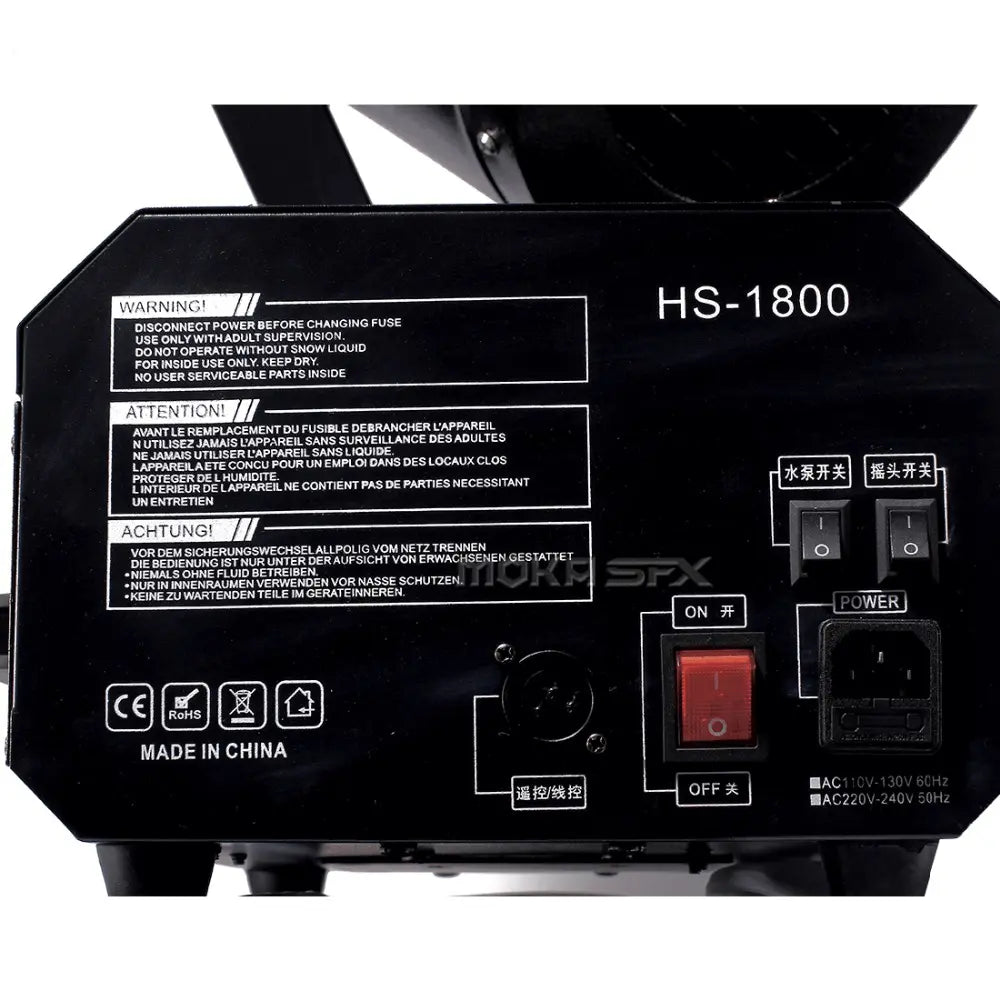 MOKA SFX MK-S06 1800W Swing 180 Degrees Snow Machine MOKA SFX
