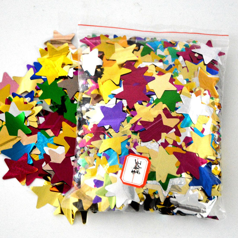 MOKA SFX Colorful Star metallic confetti for Birthday Parties and Weddings