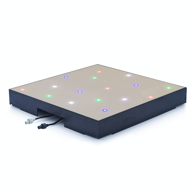 MOKA SFX MK-LD05A Wired Tempered Glass Starlight LED Dance Floor (White) with Flight Case