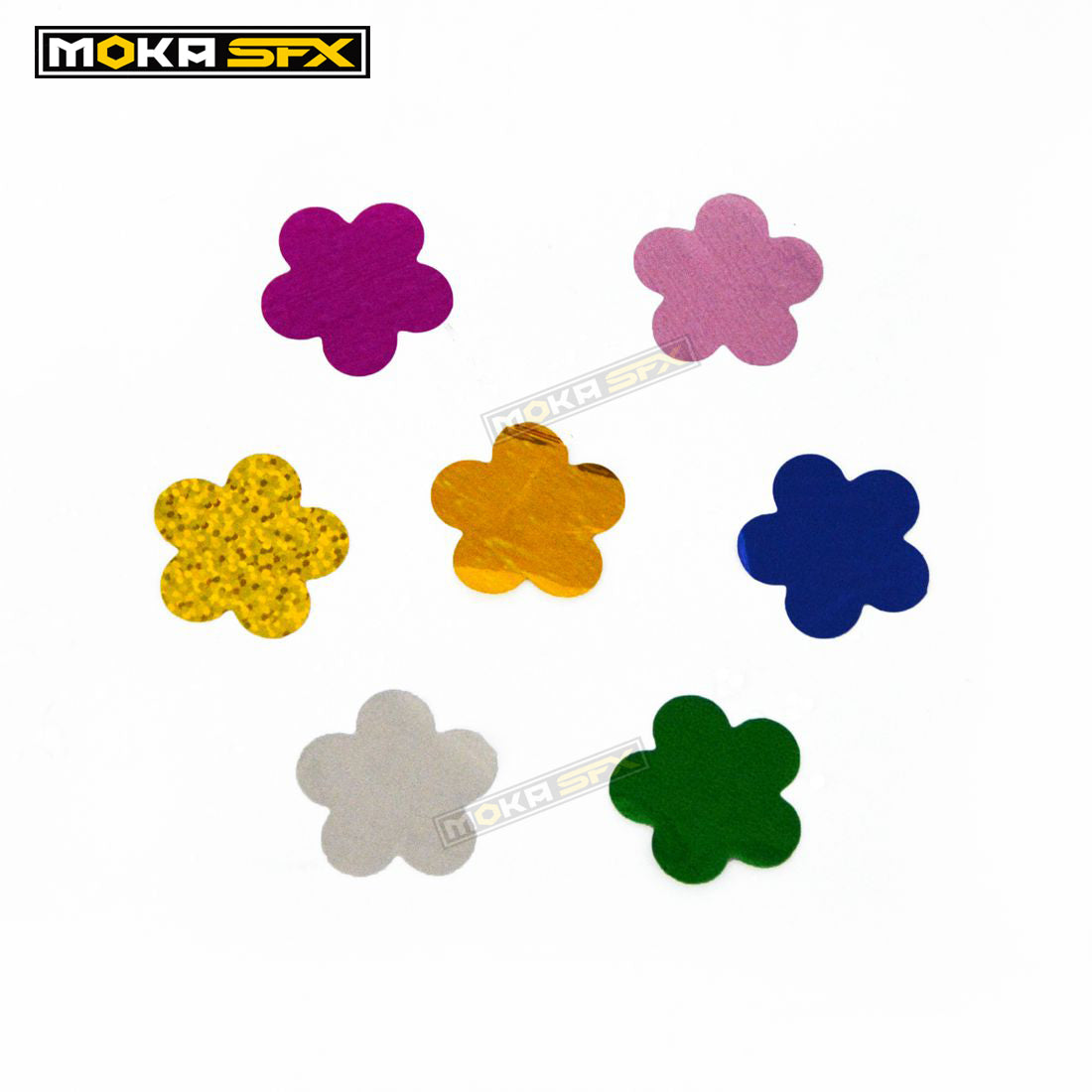 MOKA SFX Confeti metálico de flores de colores para fiestas de cumpleaños y bodas (paquete de 5 kg)