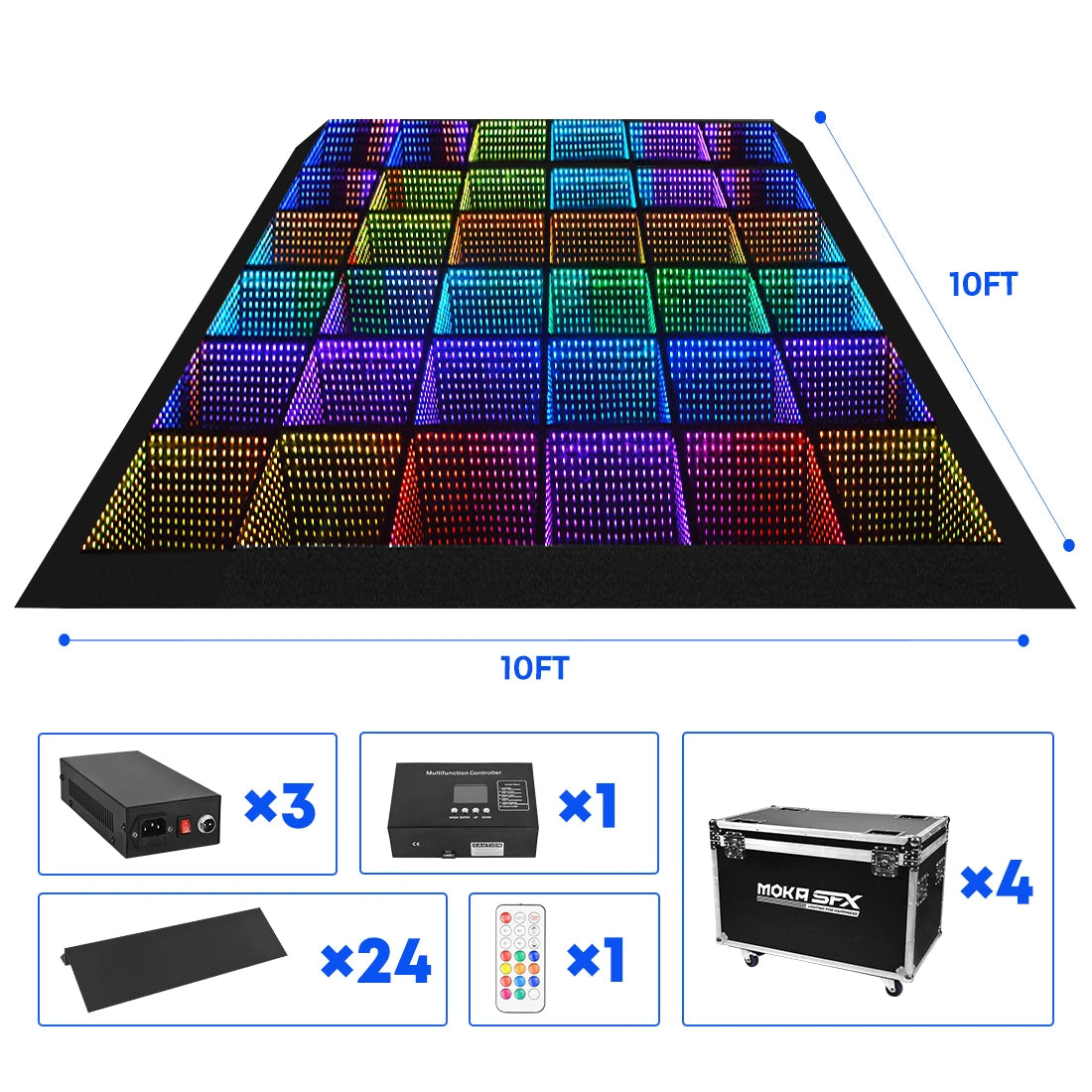 MOKA SFX MK-LD03 Mirror Infinity Abyss Magnetic 3D LED Dance Floor
