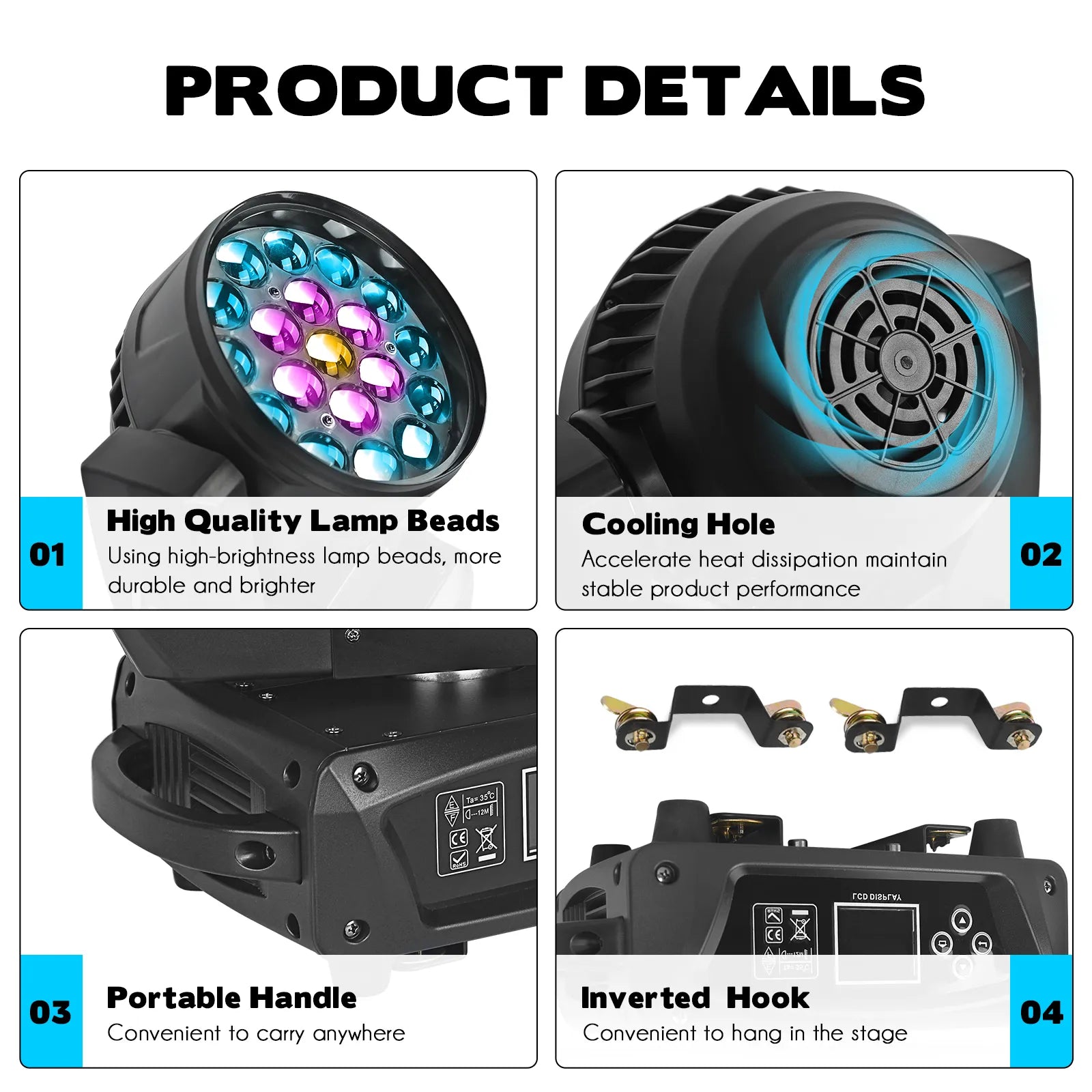 MOKA SFX EPL 1915 Led Moving Head Wash Beam Zoom Light for theater MOKA SFX EPL 1915 Led Moving Head Wash Beam Zoom Light for theater
