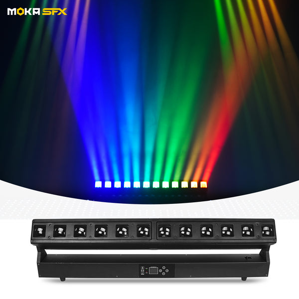 MOKA SFX 12*40W RGBW 4in1 LED Zoom Beam Wash Bar Moving Head Lights For Stage Event Lighting