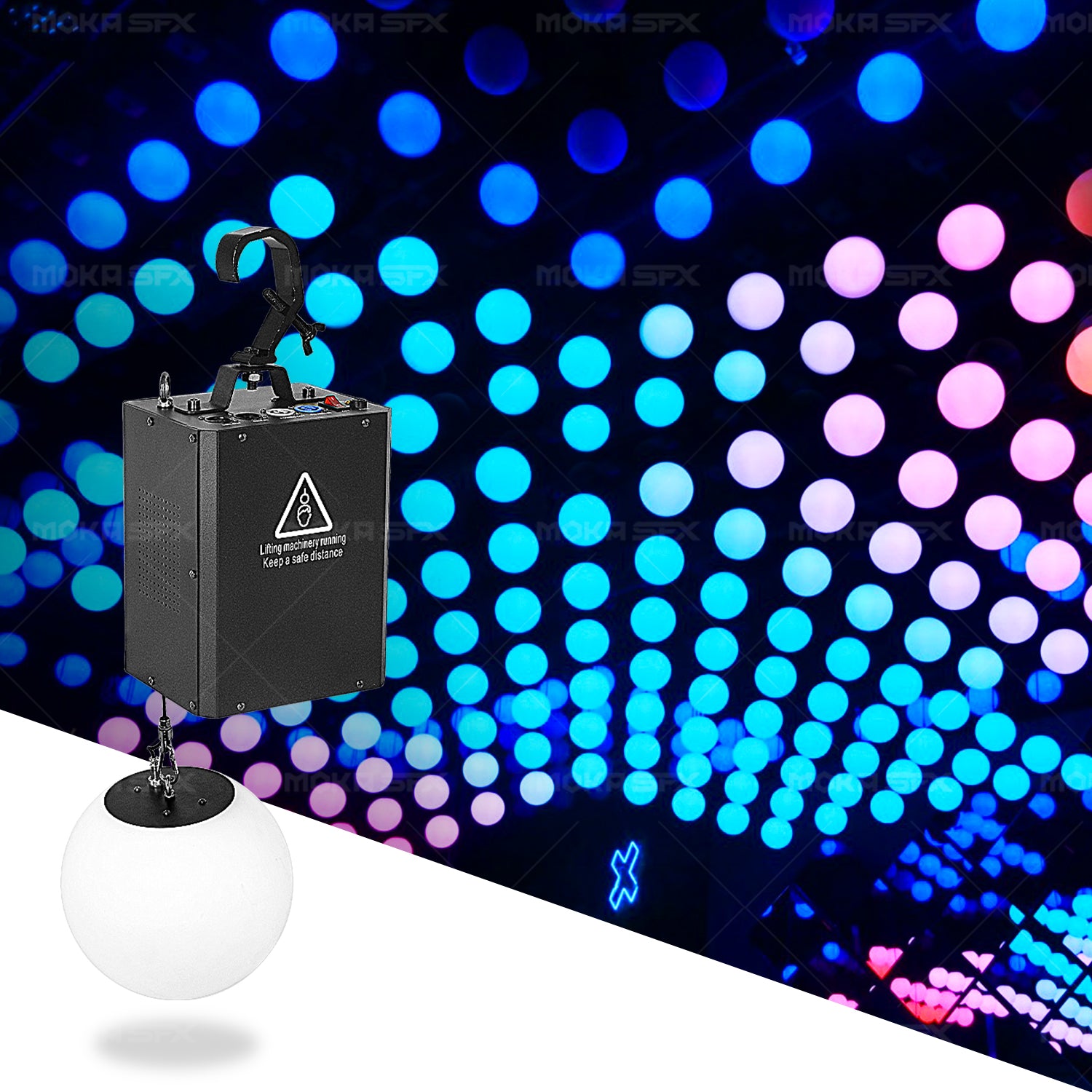 MOKA SFX RGB DMX Lifting Ball LED Kinetic Ball Stage Light Professional ...