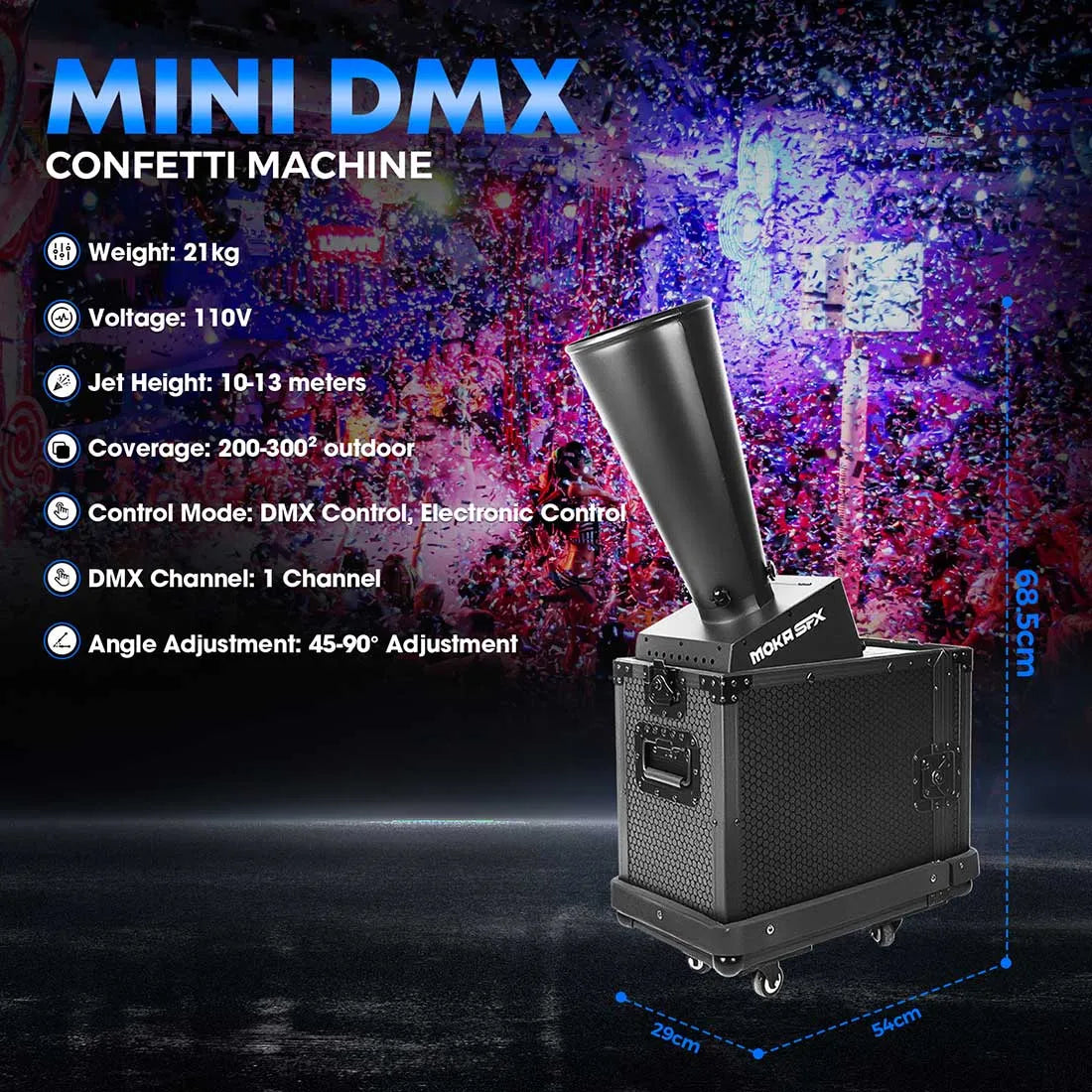 Dmx Confetti Machine DMX mini CO2 Confetti Cannon Machine – MK-CN16 | MOKA SFX – MOKA SFX