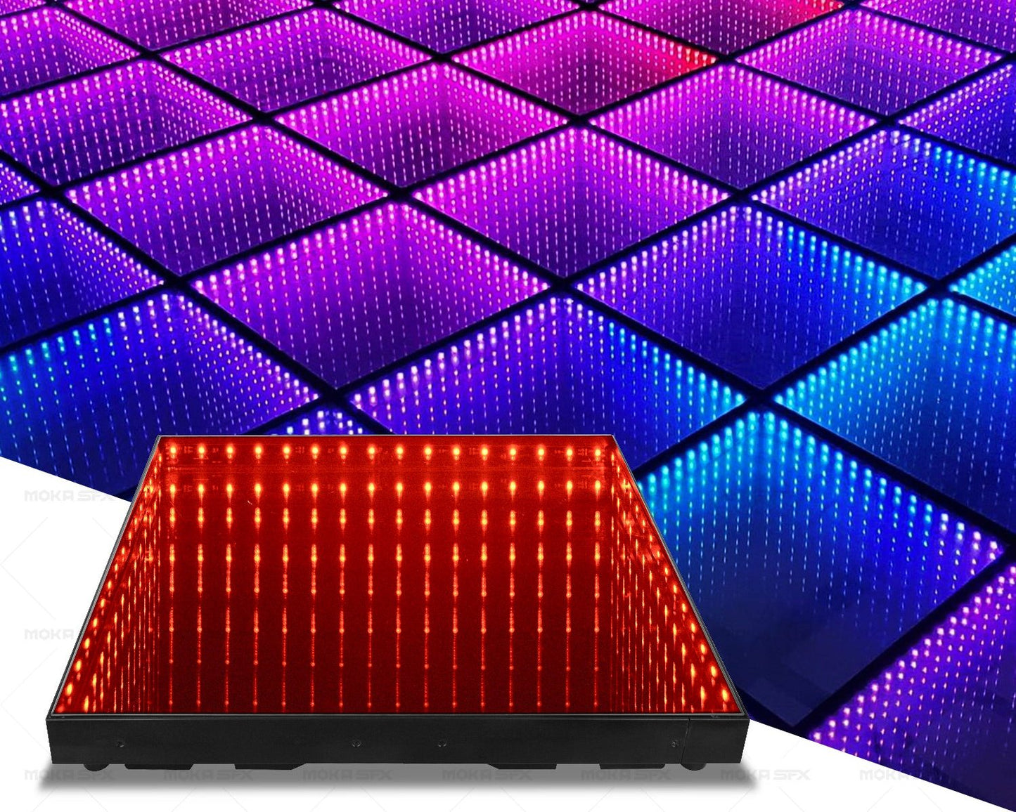 MOKA SFX MK-LD03 Mirror Infinity Abyss Magnetic 3D LED Dance Floor with Flight Case