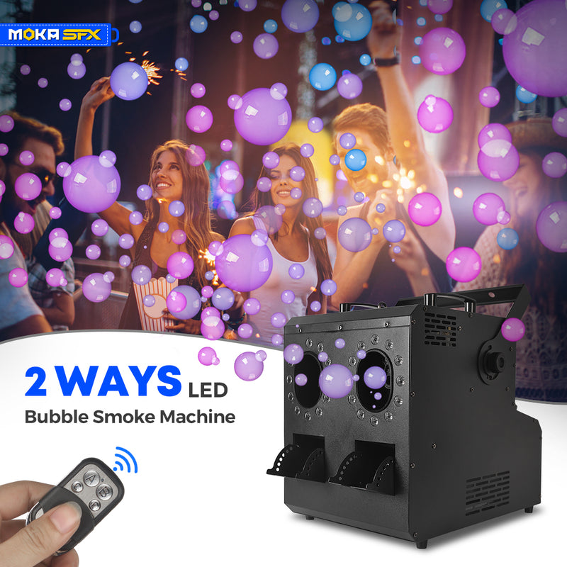 MOKA SFX MK-B13 2-Way LED Smoke Bubble Machine Fog Bubbless Blower For Wedding Party Stage Event