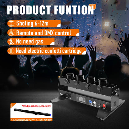 4-Head Confetti Launcher Machine
