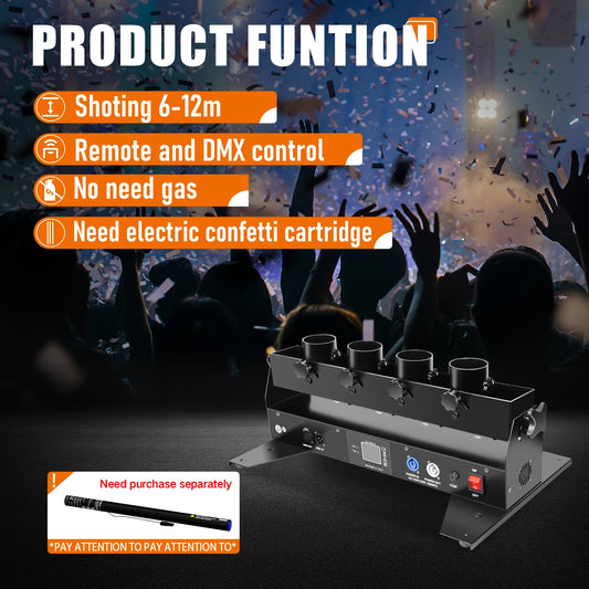 4-Head Confetti Launcher Machine