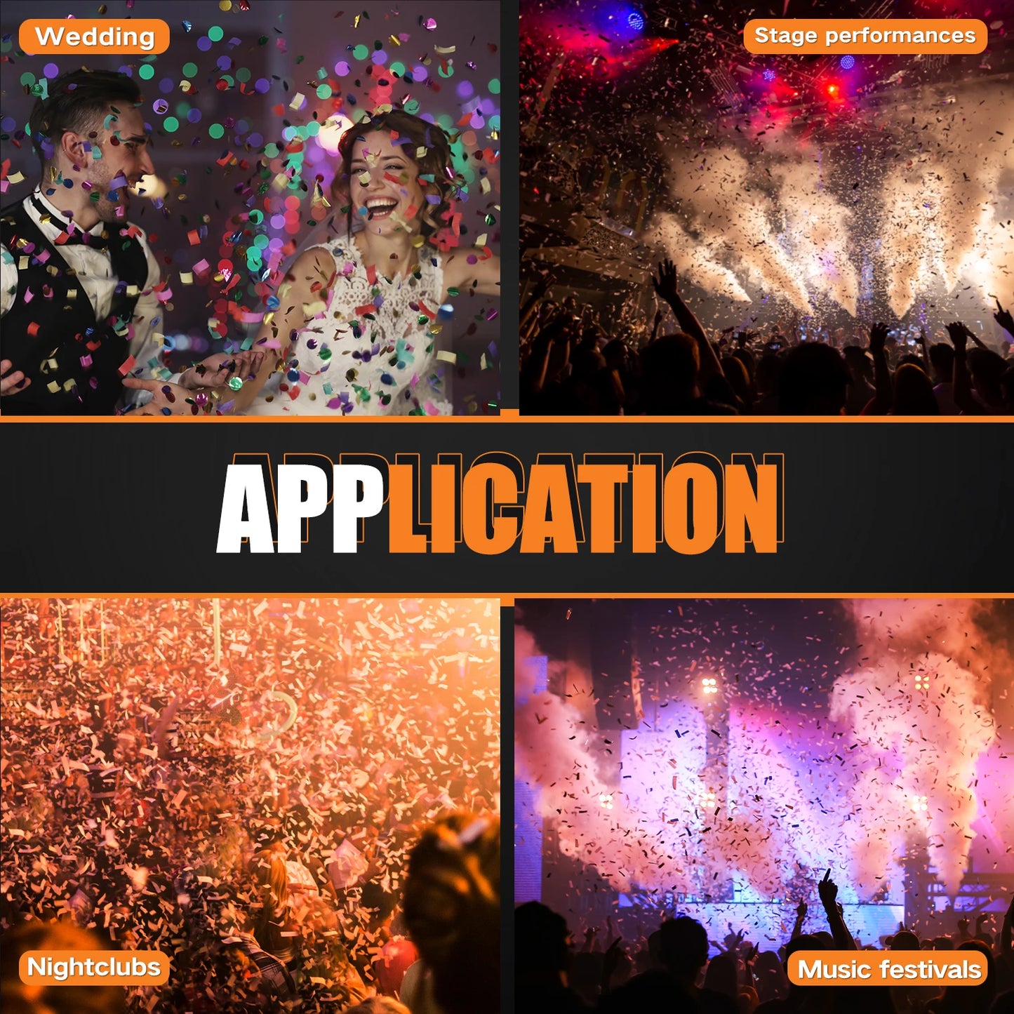 MOKA SFX MK-CN04 4-Head Confetti Launcher Machine