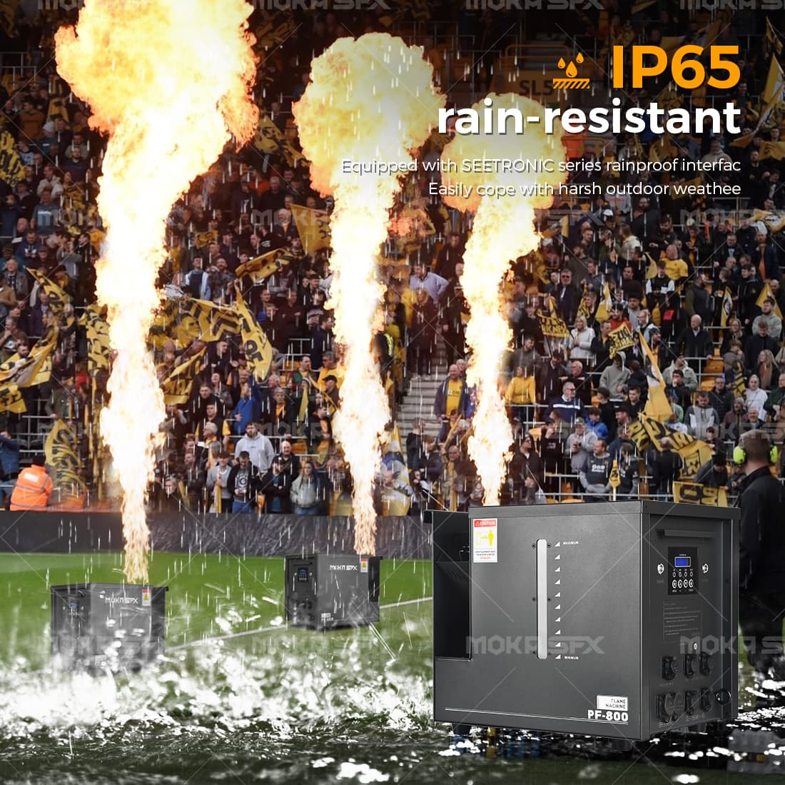 10m Rainproof Flame Machine for Outdoor Stage – PF-800 | MOKA SFX