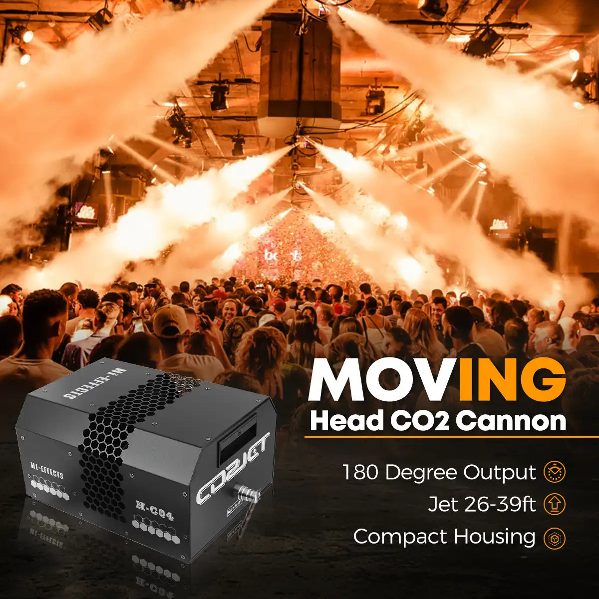 180° Moving Head CO2 Cannon Machine