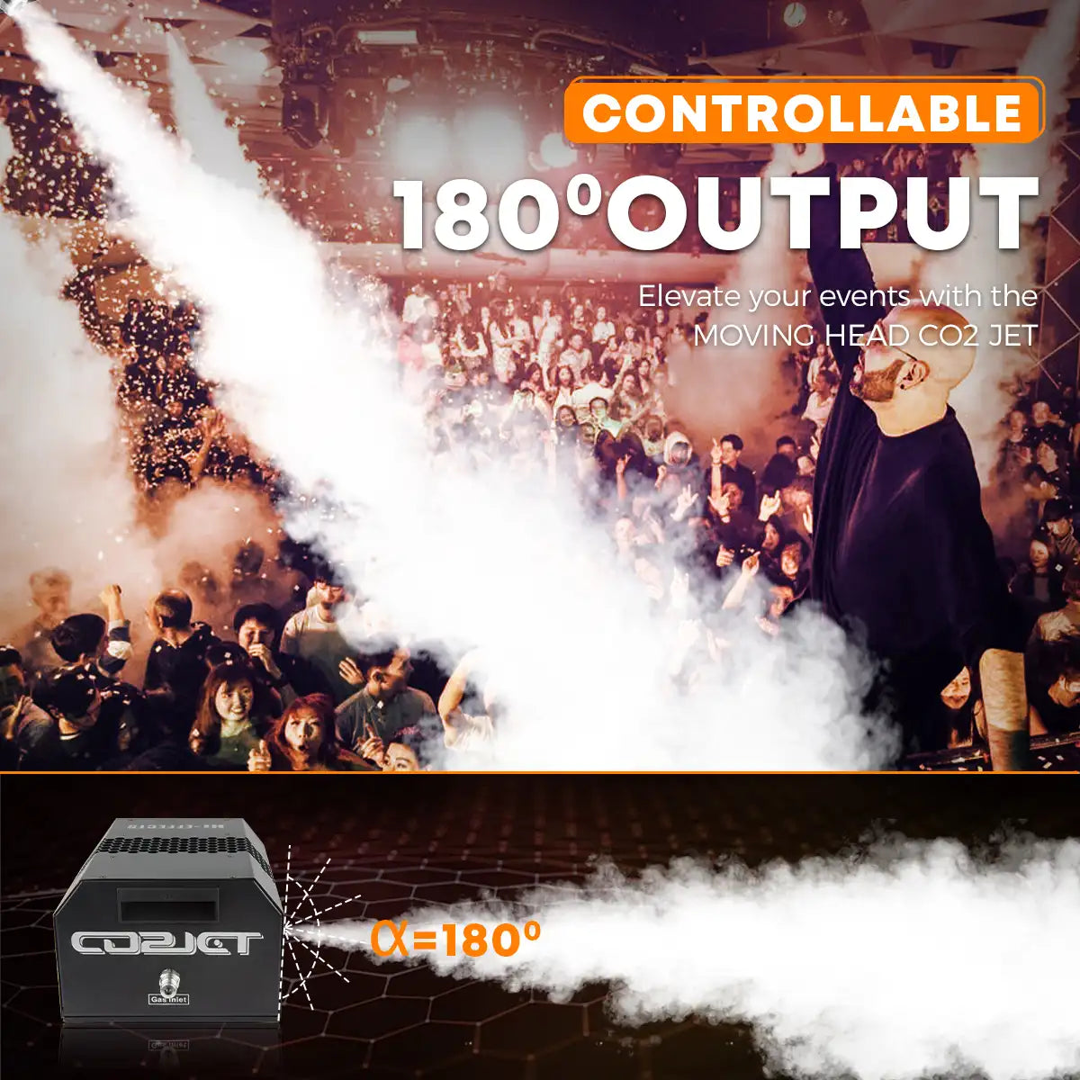 180° Moving Head CO2 Cannon Machine
