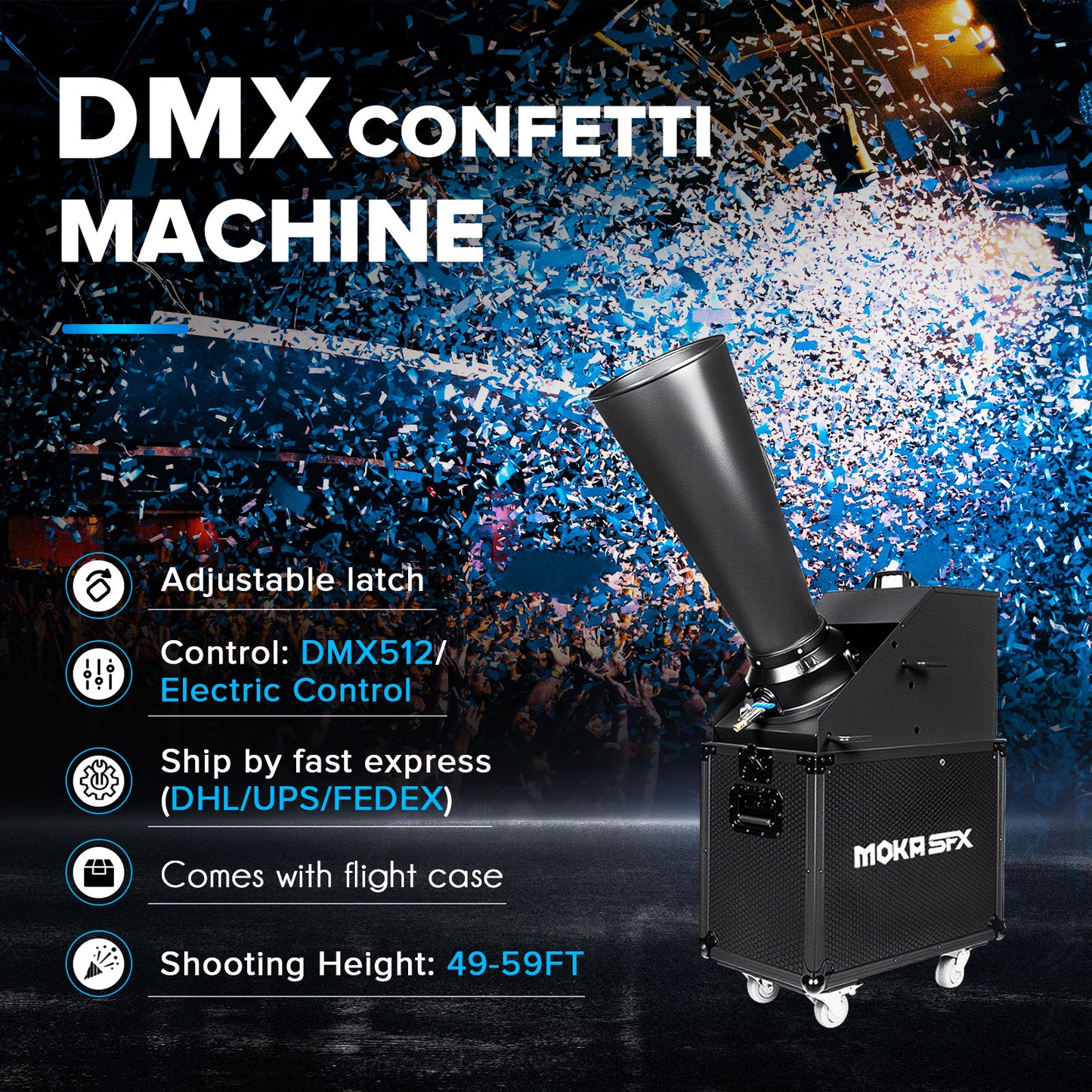 MOKA SFX MK-CN05 Manual Control Professional CO2 Confetti Machine