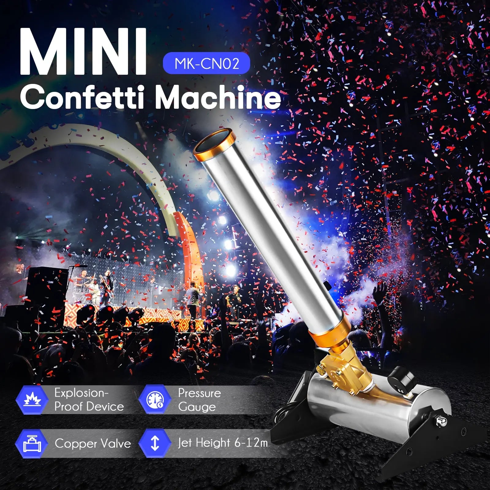 MOKA SFX MK-CN02 Remote Control Mini Streamer Air Confetti Cannon Machine MOKA SFX