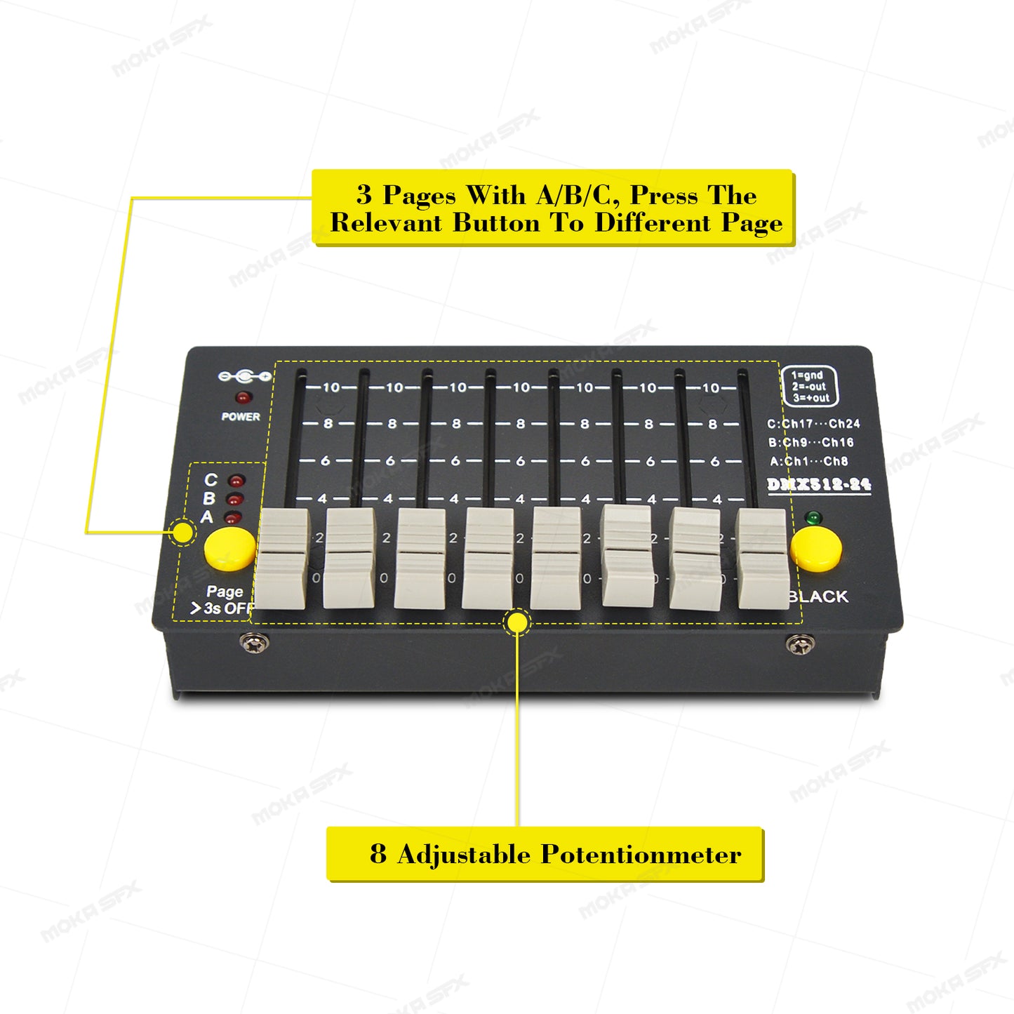 MOKA SFX MK-CS23 Mini Battery DMX Console 24CHs Battery Controller