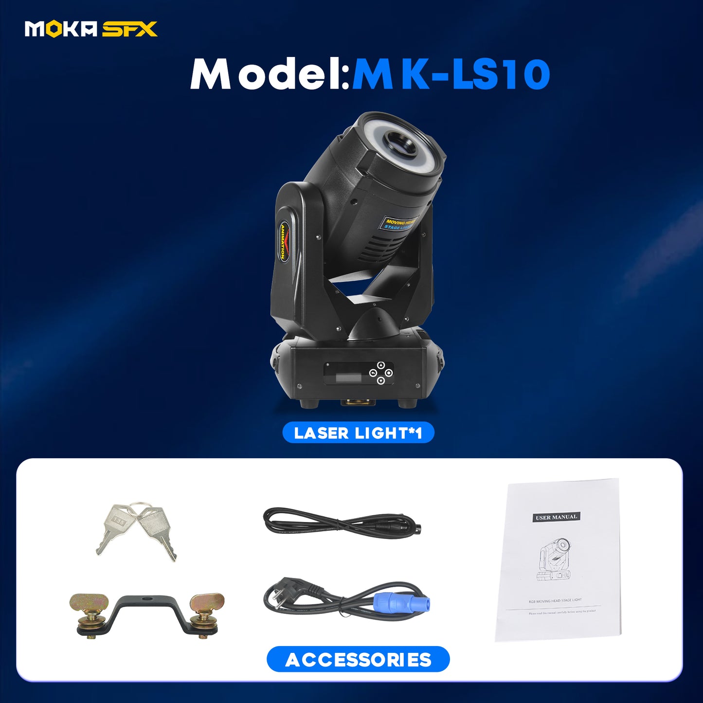 MOKA SFX MK-LS10 3W Moving Head Laser Light