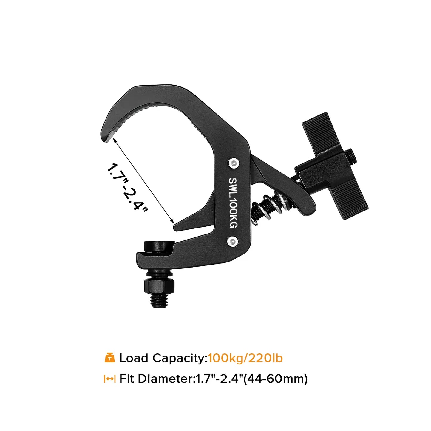 MOKA SFX Professional Truss Clamp 4 Packs Heavy Duty Aluminum Hook