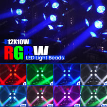 Moving Head Beam Light LED 12Pcs RGBW Rotating Moving Head DJ Light DMX512 Sound Activated Stage Lighting Party