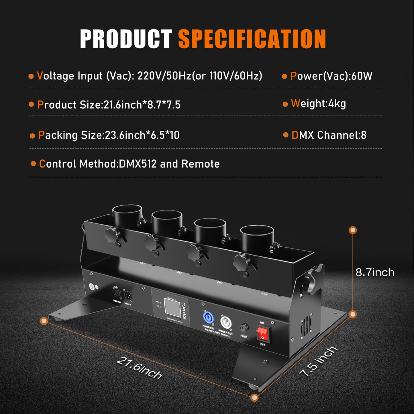 MOKA SFX MK-CN04 4-Head Confetti Launcher Machine