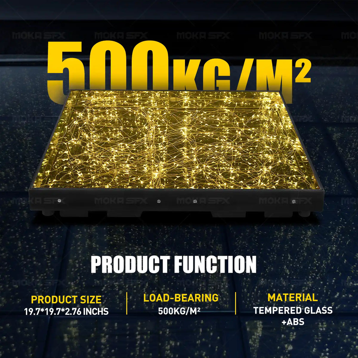 MOKA SFX MK-LD01 Gold 3D Mirror LED Dance Floor Wired Starlight Dance Floor