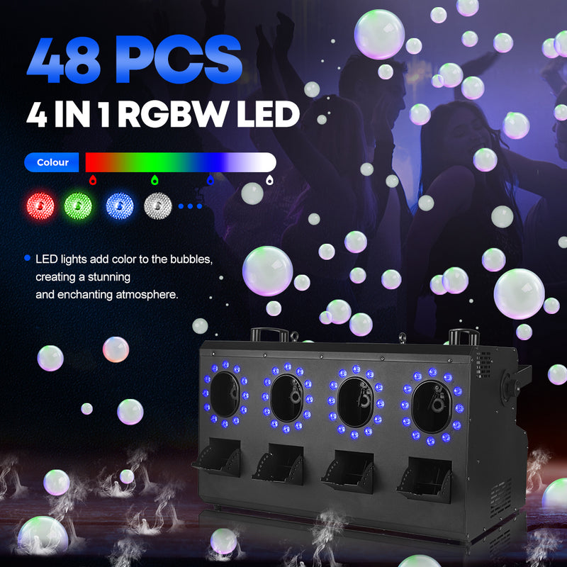 MOKA SFX MK-B12 Máquina de burbujas de humo LED de 4 ruedas