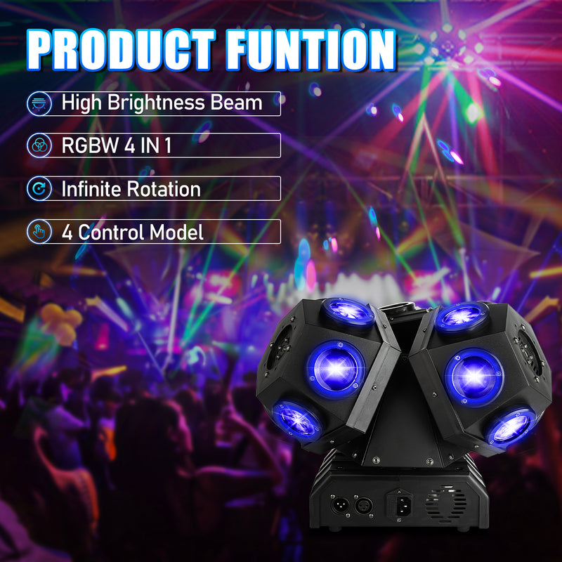 MOKA SFX 18-head three-headed moving head DJ light with DMX 512 and sound control for stage lighting, parties, disco clubs.