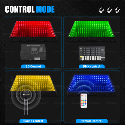 MOKA SFX MK-LD03 Mirror Infinity Abyss Magnetic 3D LED Dance Floor with Flight Case