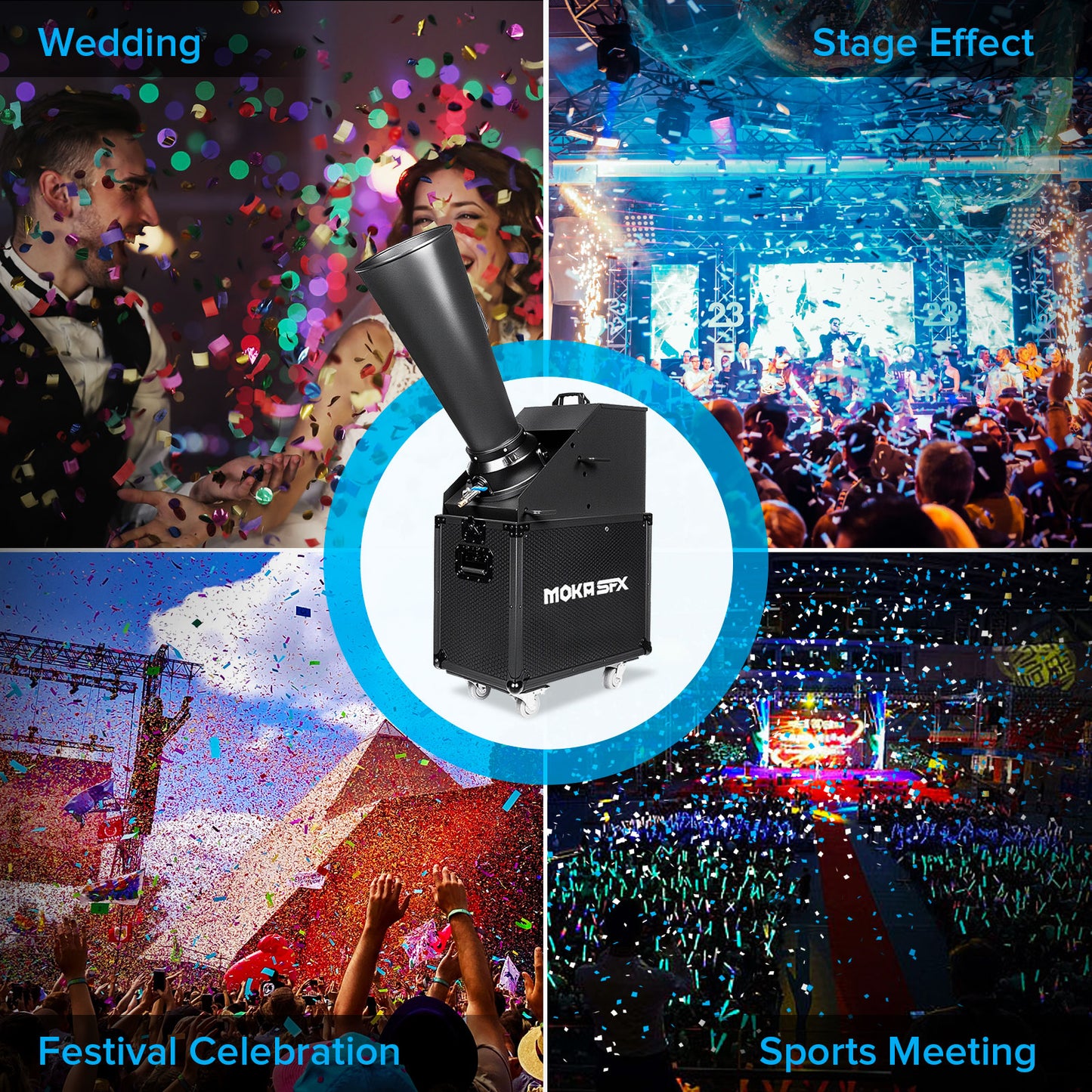 MOKA SFX MK-CN05 Manual Control Professional CO2 Confetti Machine