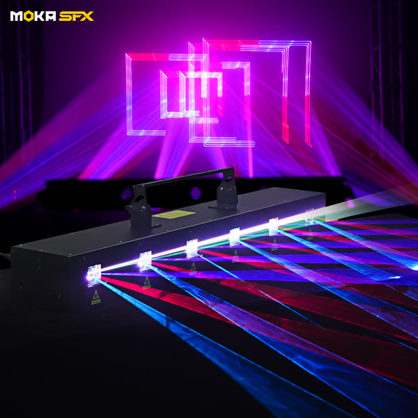 MOKA SFX MK-LS09 Luces láser de animación a todo color de 6 ojos