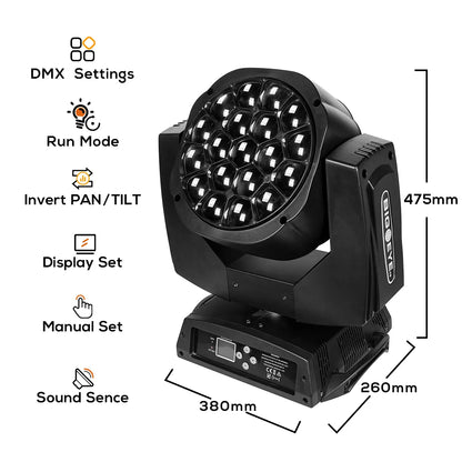MOKA SFX 19x15W Bee Eyes K10 Moving Head Light